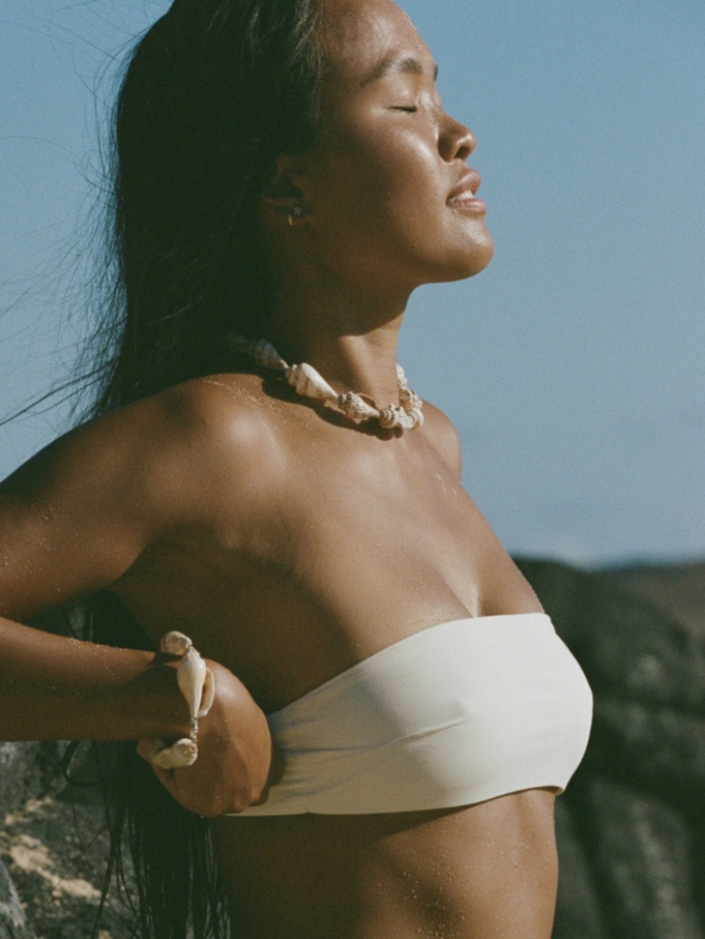 Toast Swim Eco white bandeau top Small